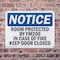 Signmission Room Protected By Fm200 In Case Of Fire, 10 in W x Rectangle, Plastic OS-2PACK-NS-P-710-L-18127 - alternate 5